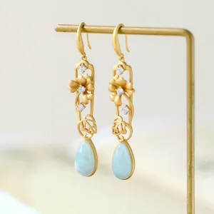 Natural Jade Earrings Jadeite Silver Earrings ZNE250