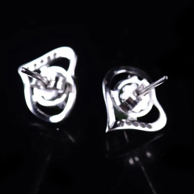 Natural Jade Earrings Nephrite Silver Earrings NE160