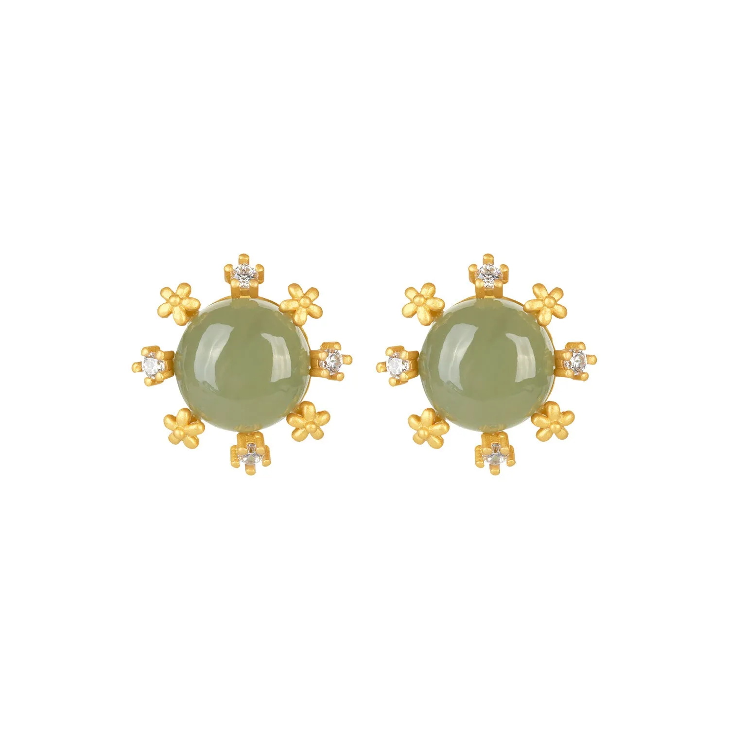 Natural Jade Earrings Nephrite Silver Earrings ZNE245