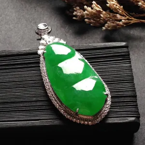 Natural Jade Pendant Jadeite Gold Pendant PT325