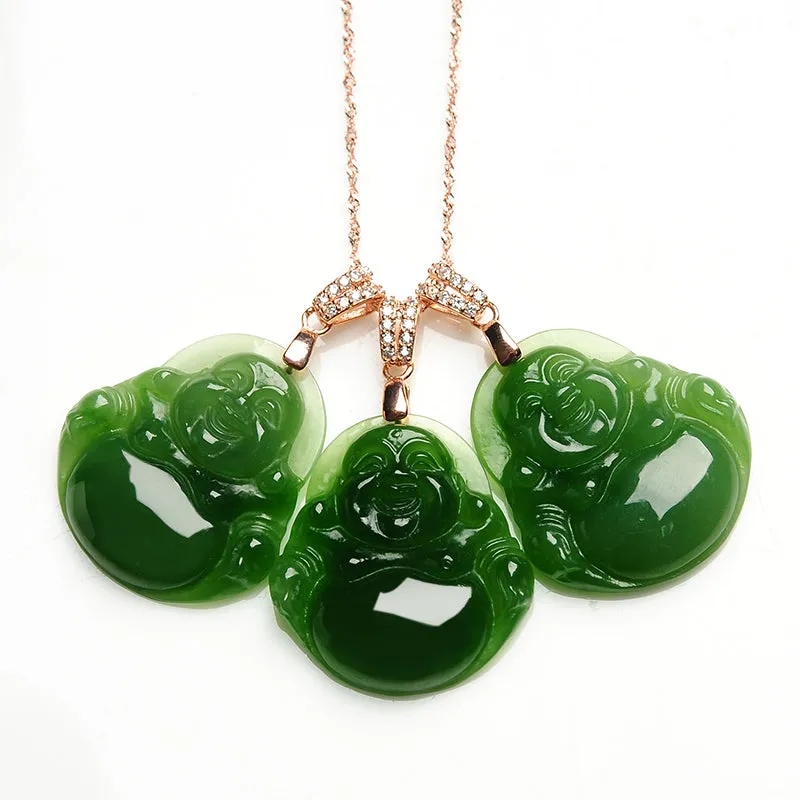 Natural Jade Pendant Nephrite Buddha Pendant PT141