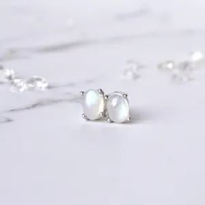 Natural Moonstone Stud Earrings