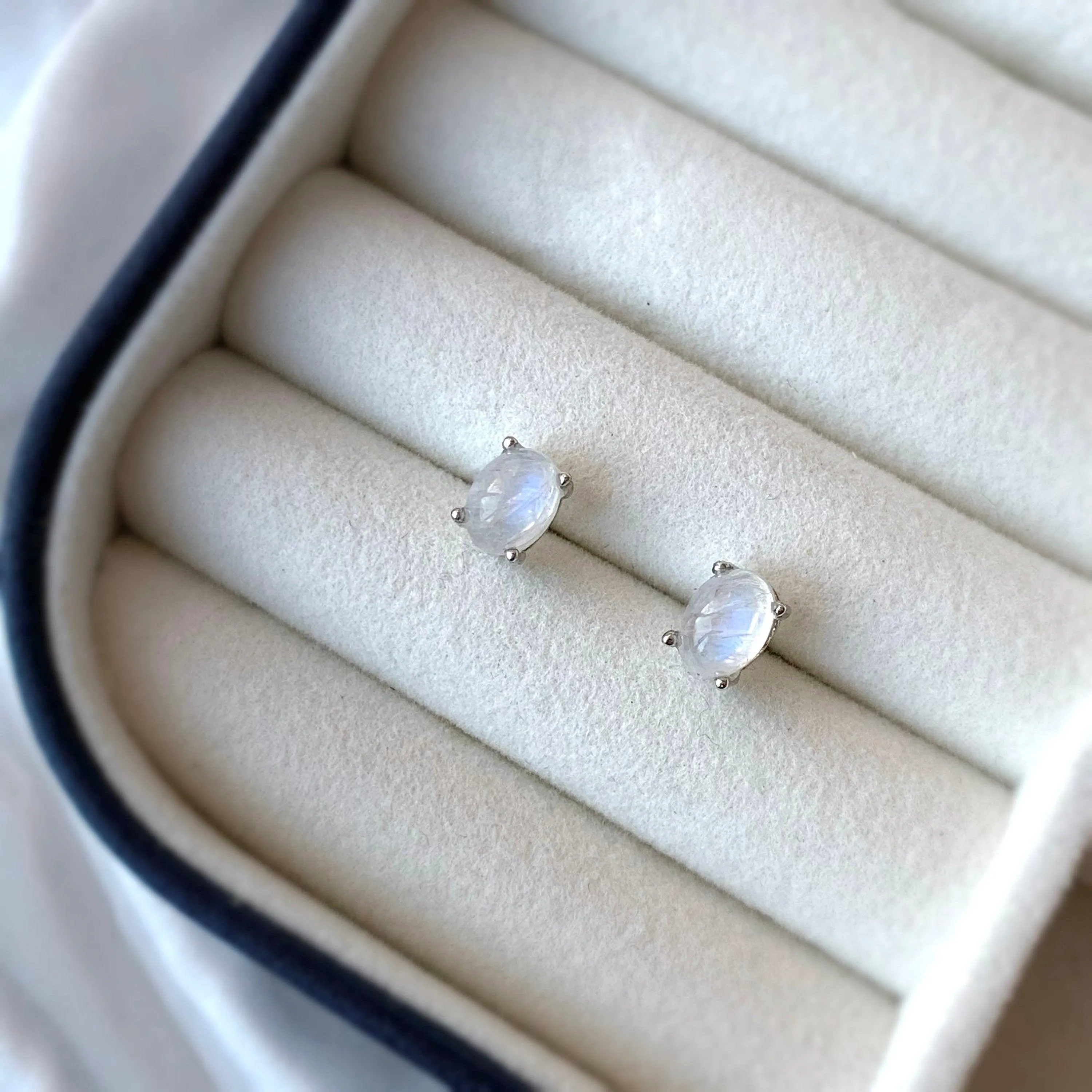 Natural Moonstone Stud Earrings