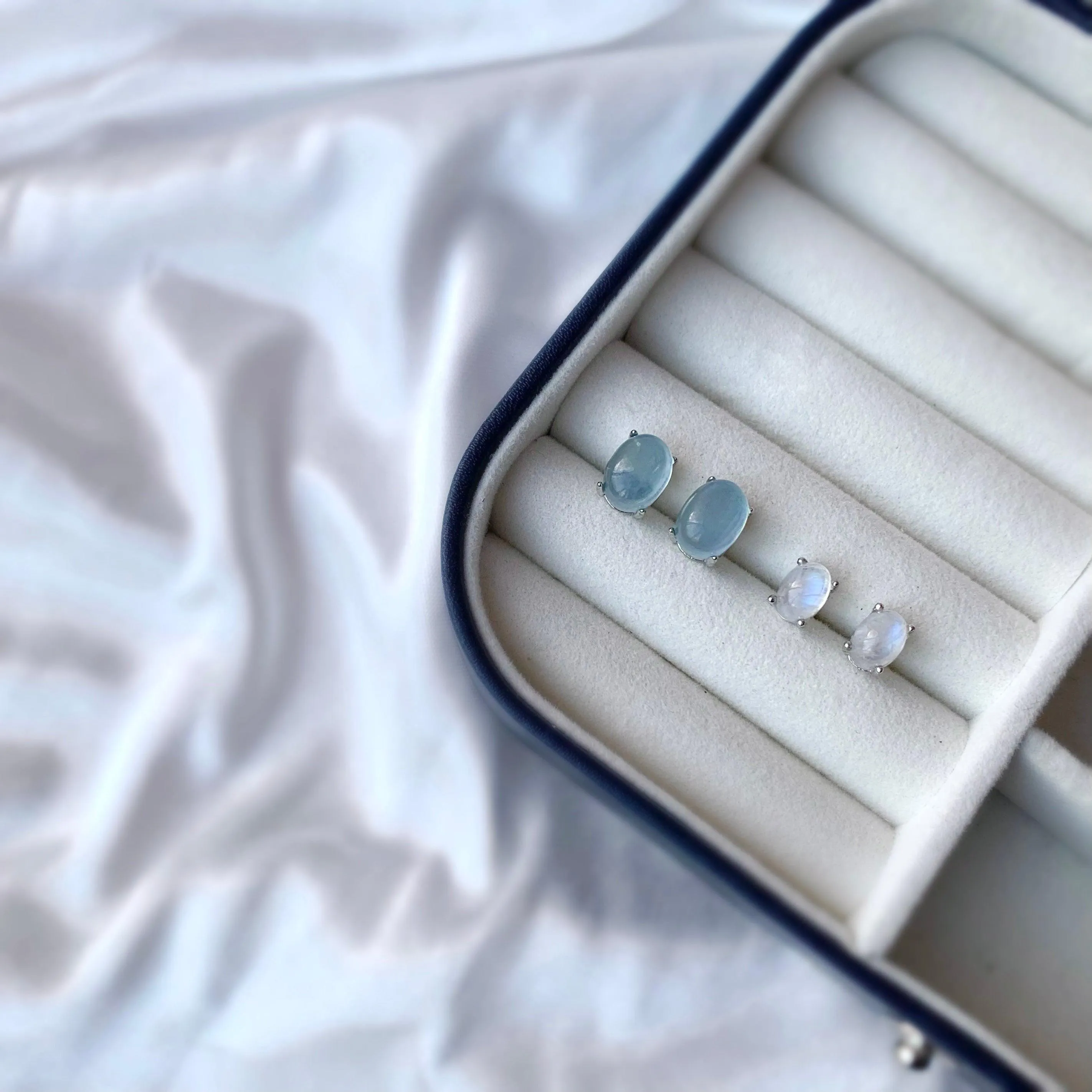 Natural Moonstone Stud Earrings