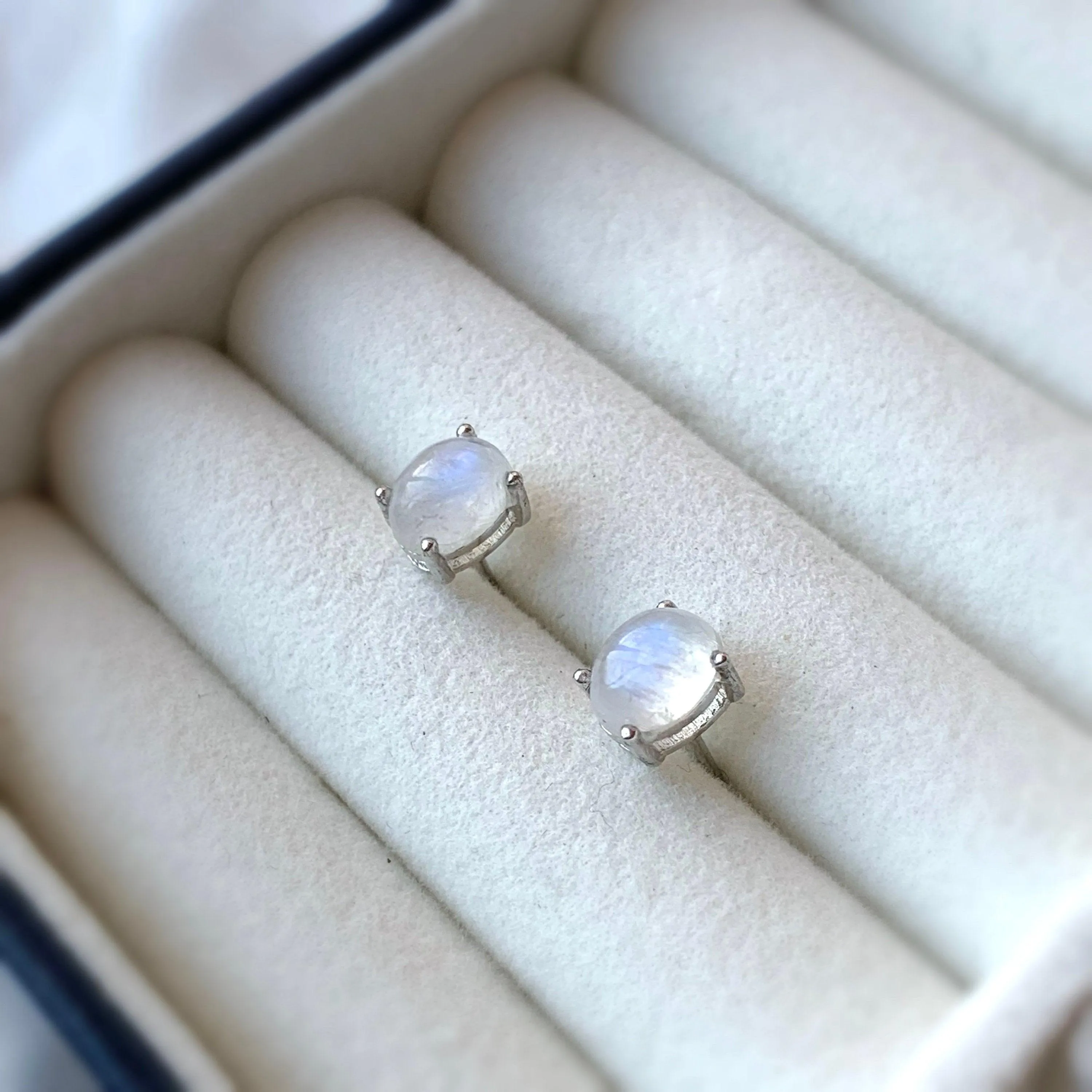 Natural Moonstone Stud Earrings