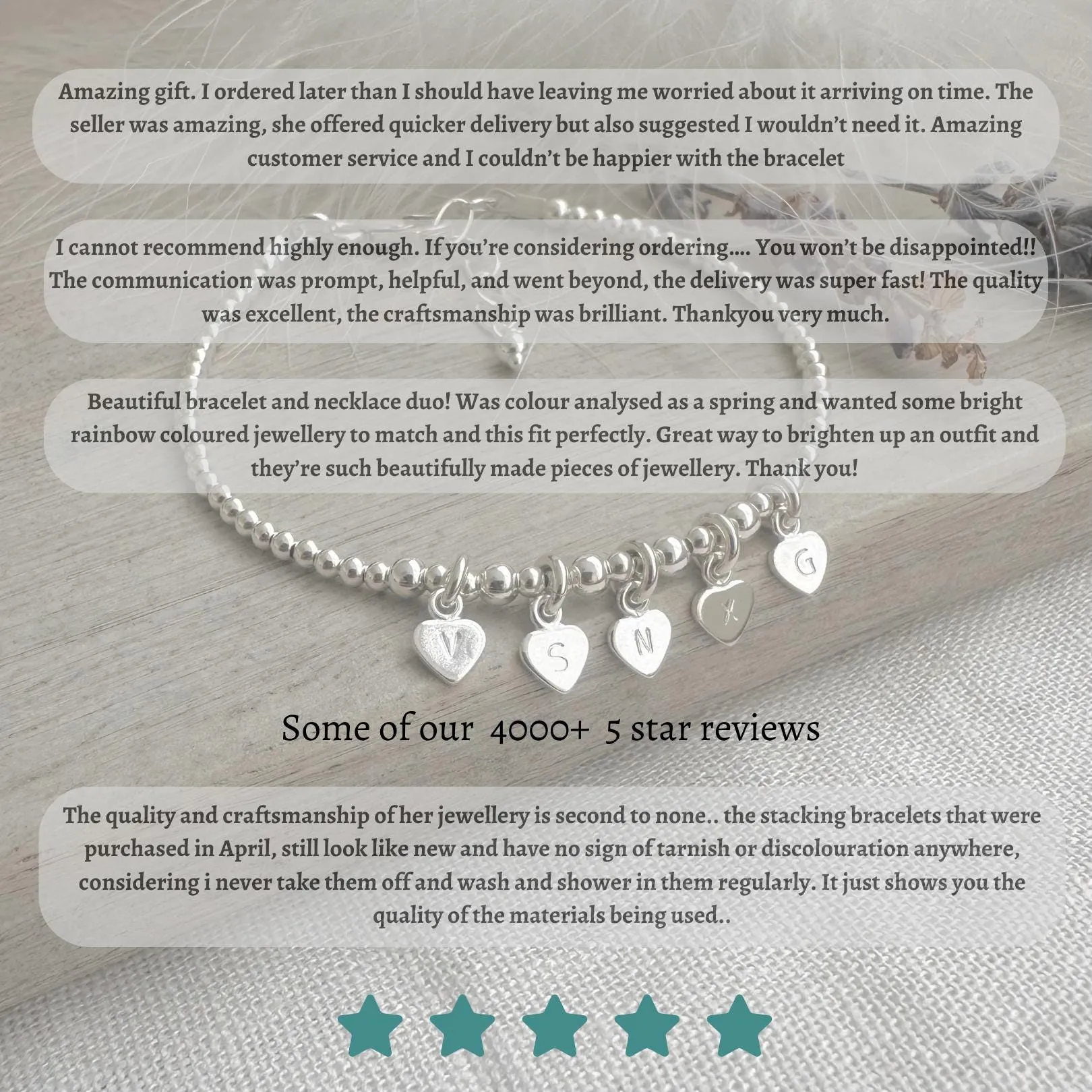 October Birthstone Pink Opal Bracelet Set, Dainty Sterling Silver Stacking Bracelets for Women