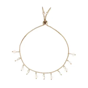 Opal & Gold Adjustable Charm Bracelet