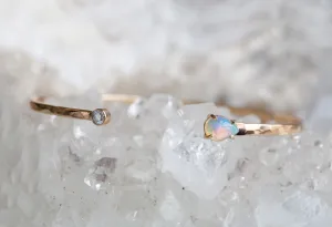 Opal   Diamond Cuff Bracelet