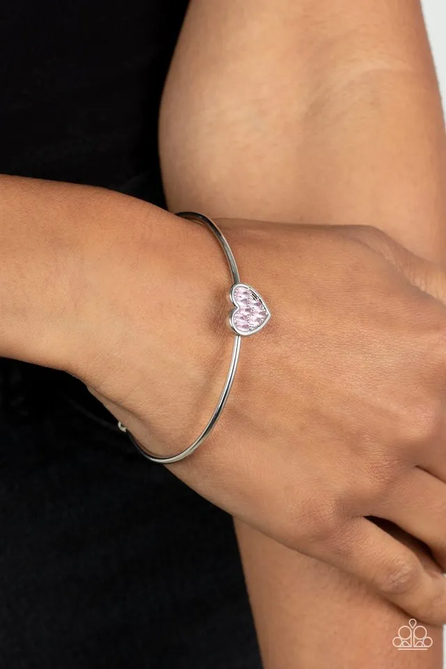 Paparazzi Bracelet ~ Heart of Ice - Pink