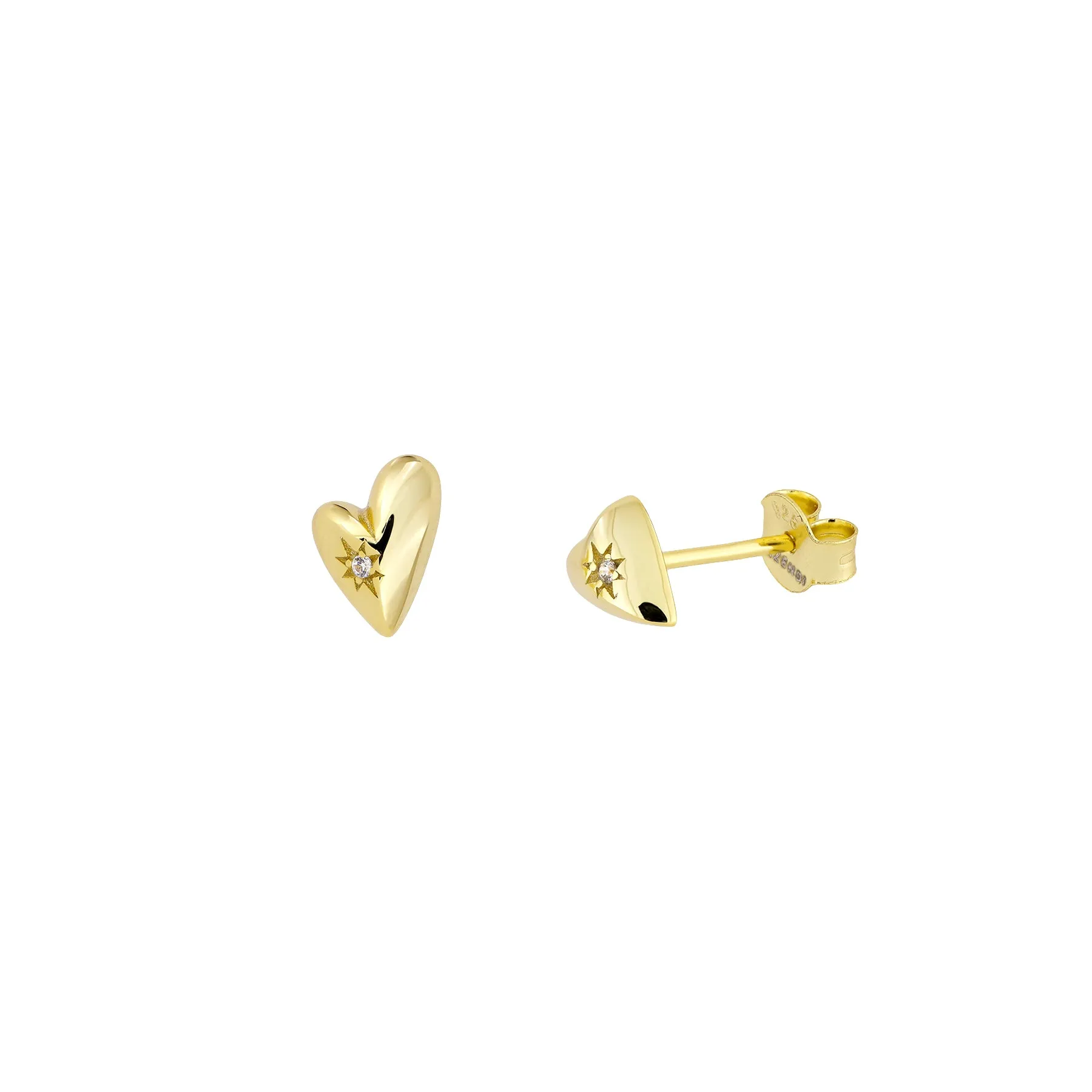 Polished Heart Stud Earrings