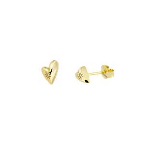 Polished Heart Stud Earrings