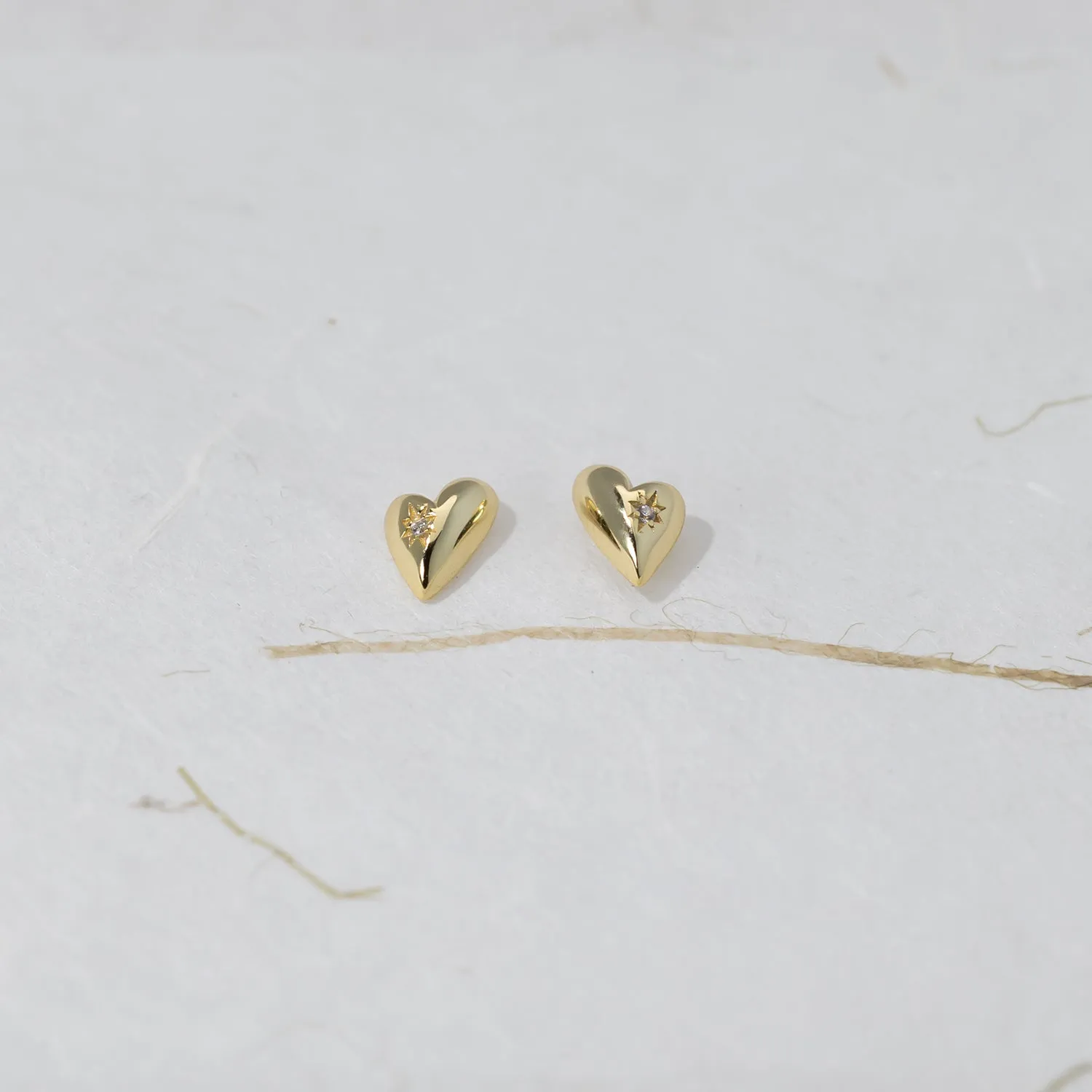 Polished Heart Stud Earrings