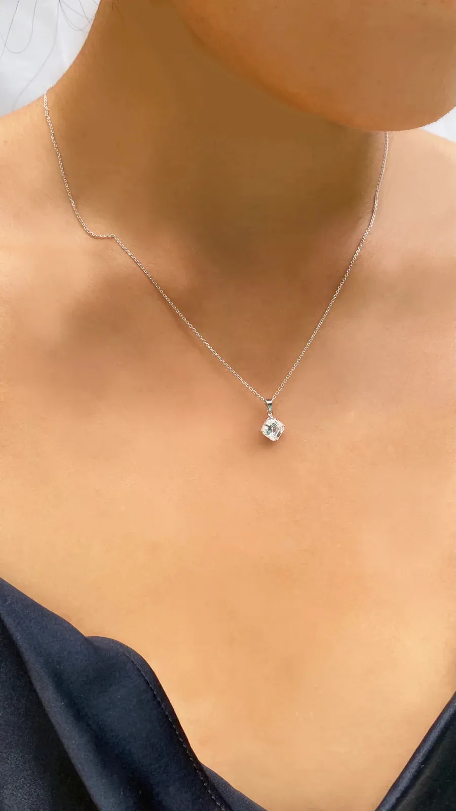 Princess Cut Zircon Stone Necklace