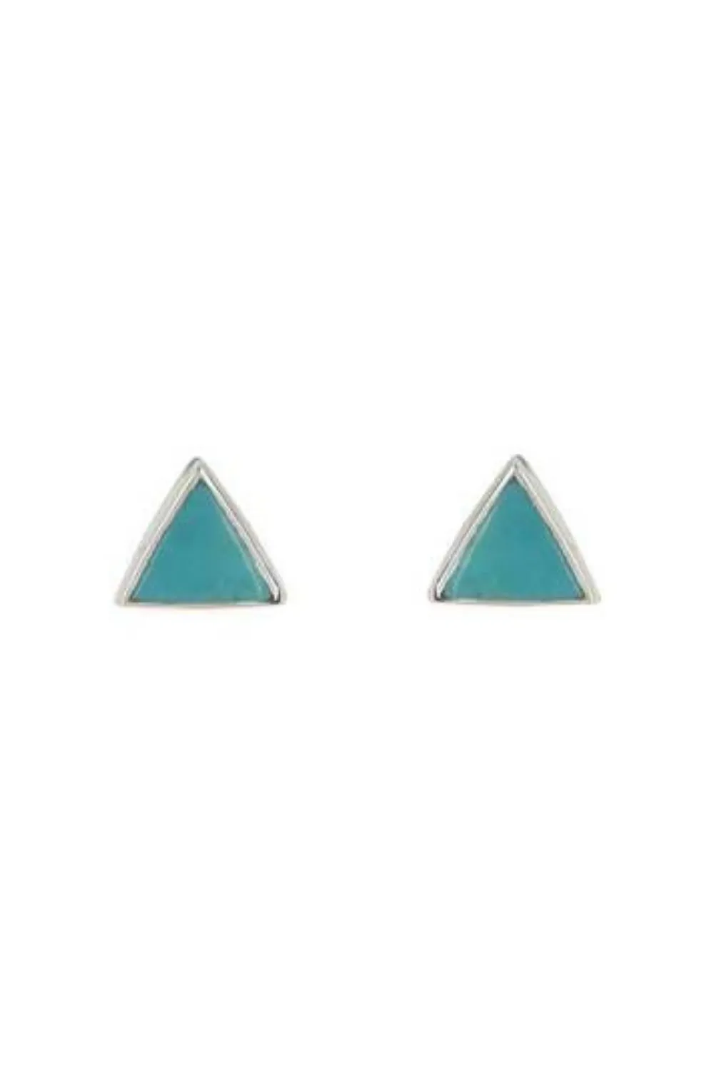 PURA VIDA GEMSTONE TRIANGLE STUD EARRINGS