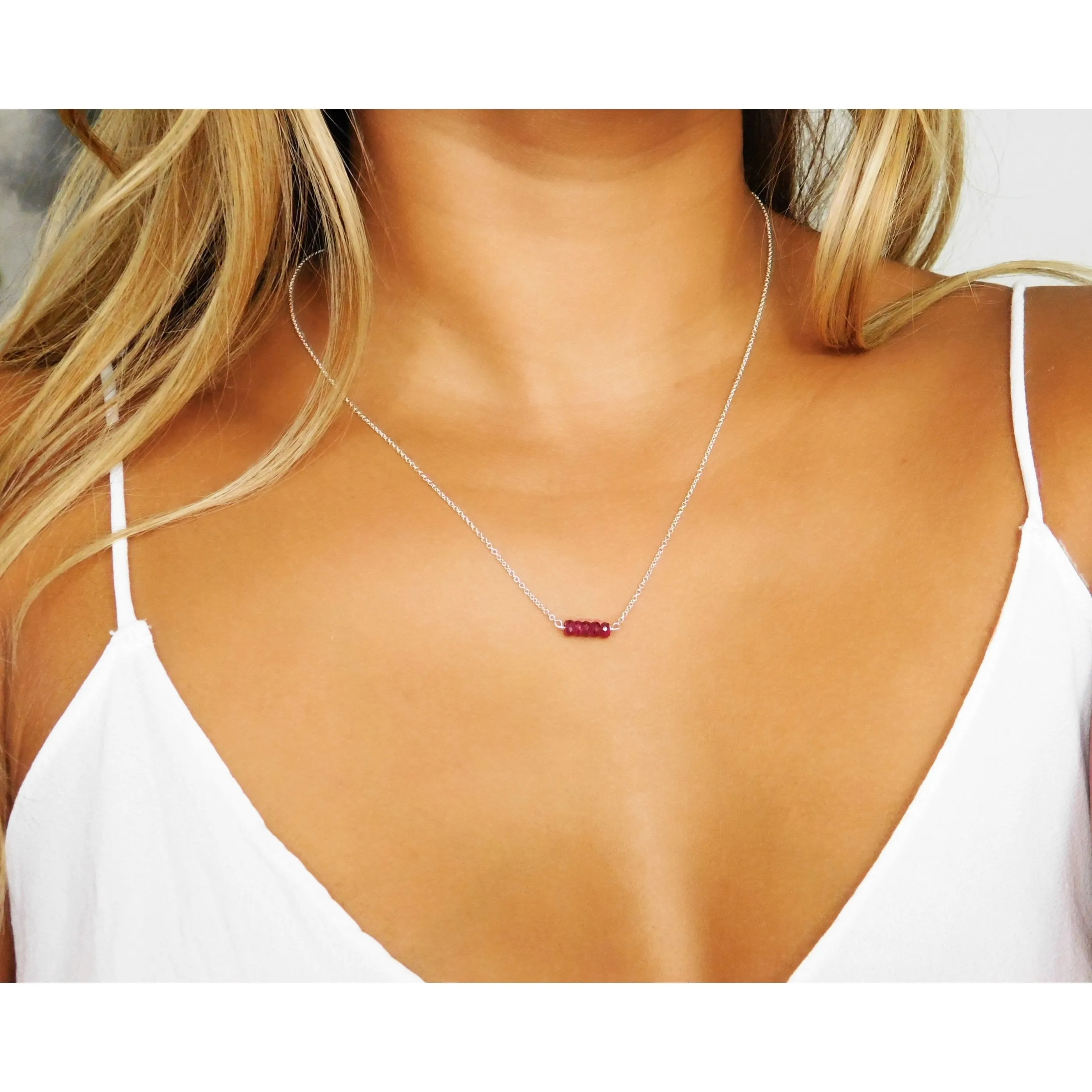 Raw Ruby Necklace