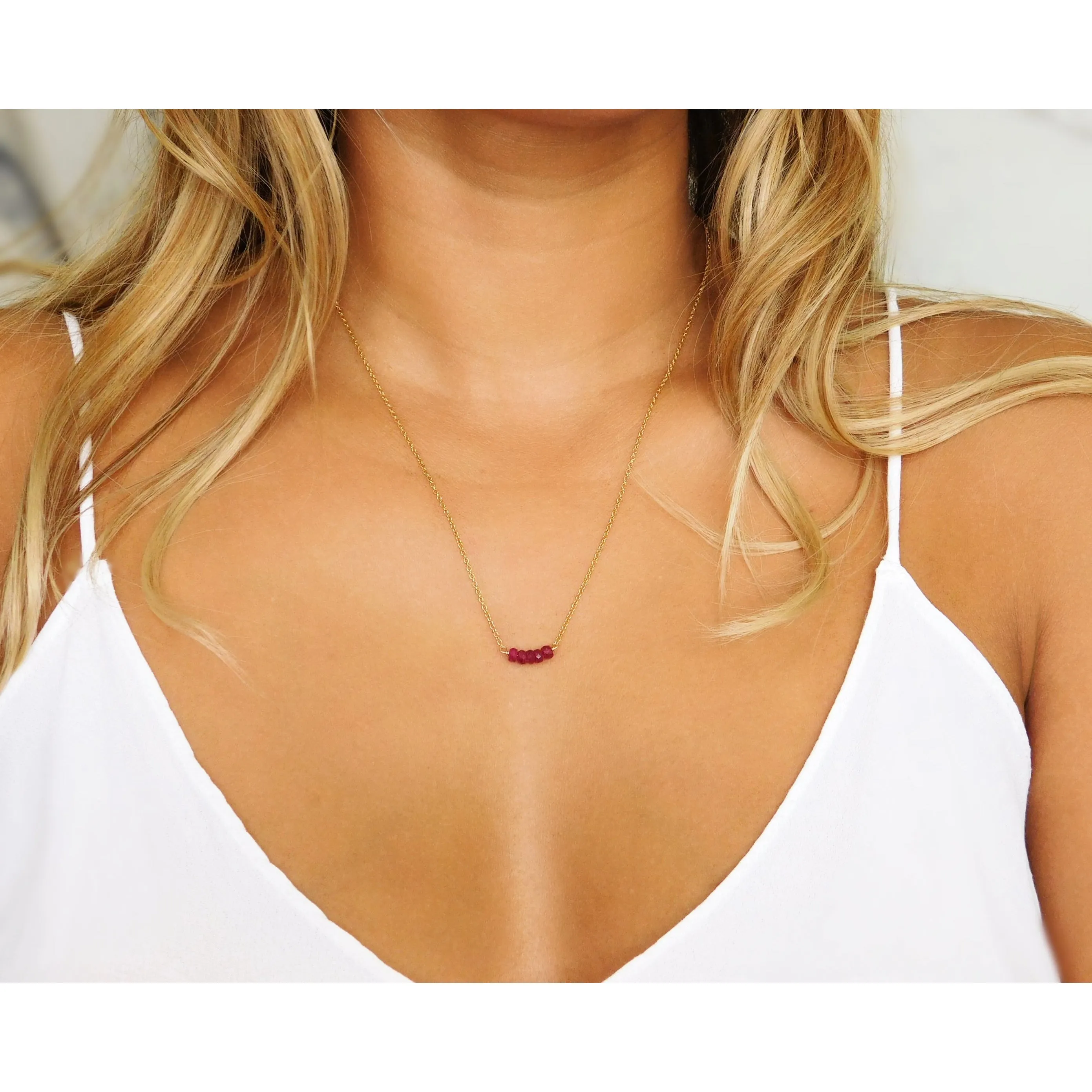 Raw Ruby Necklace