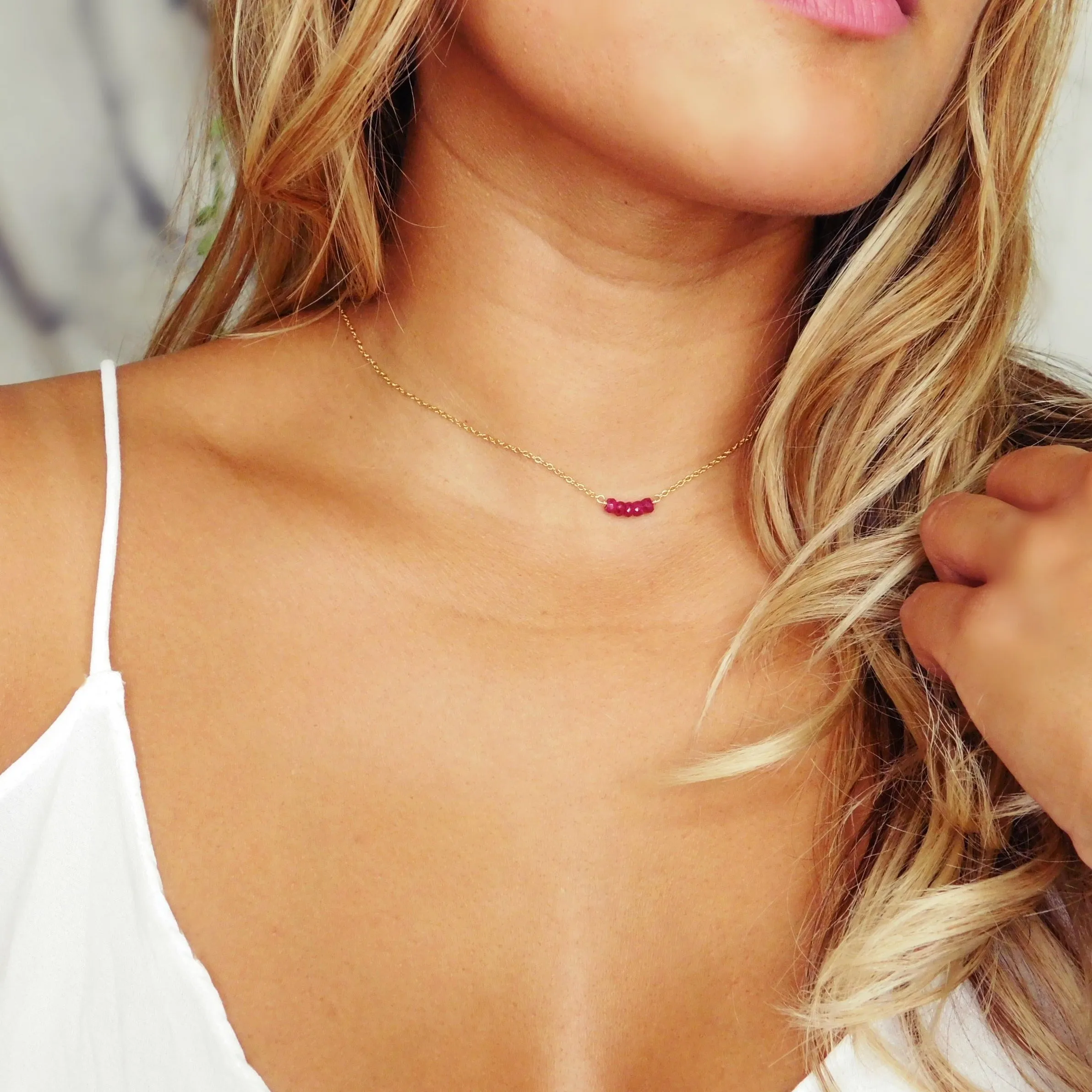 Raw Ruby Necklace