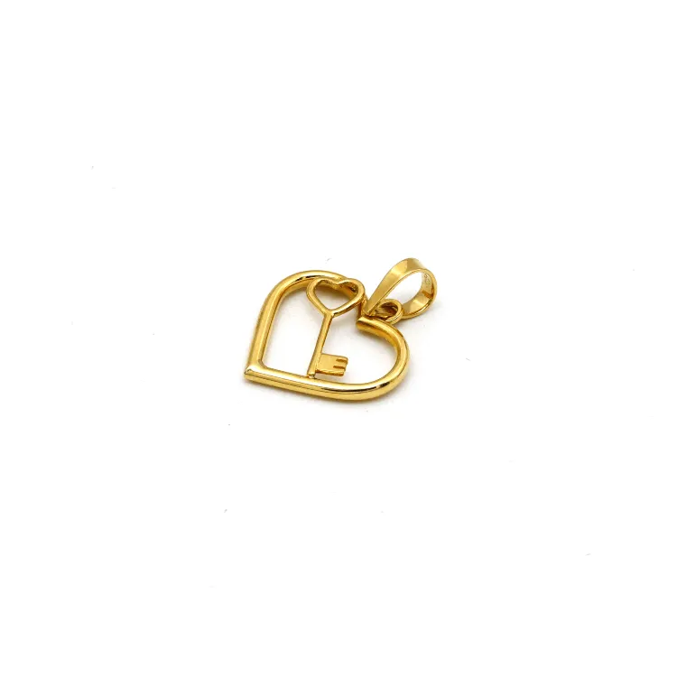 Real Gold Key Heart Pendant 1375 P 1849