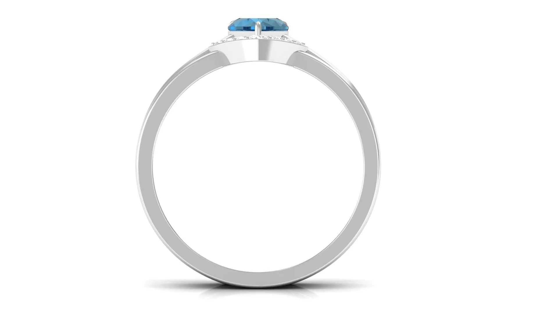 Real London Blue Topaz and Diamond Wedding Ring Set