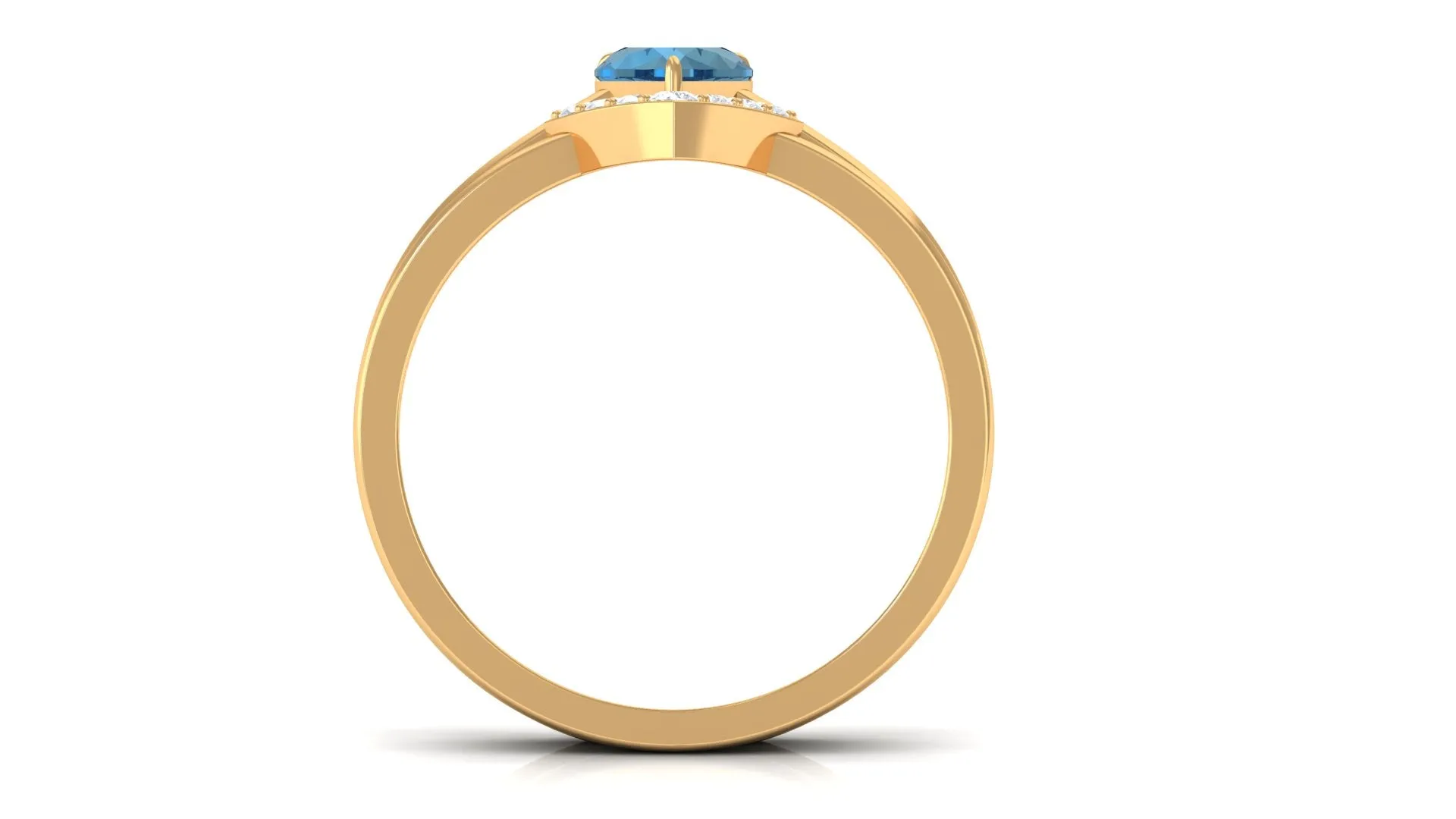 Real London Blue Topaz and Diamond Wedding Ring Set