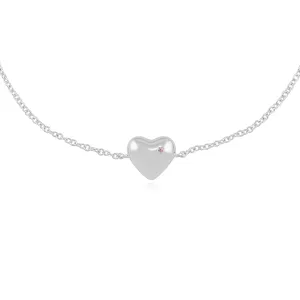 rosa Saphir Armband, Sterling Silber Rosa Saphir Herz 19cm Armband