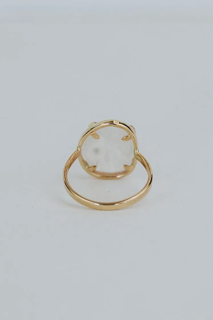 Rose Cut Gemstone Ring - Moonstone 14k