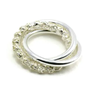 Russian Wedding Ring Design, Sterling Silver Peppercorns