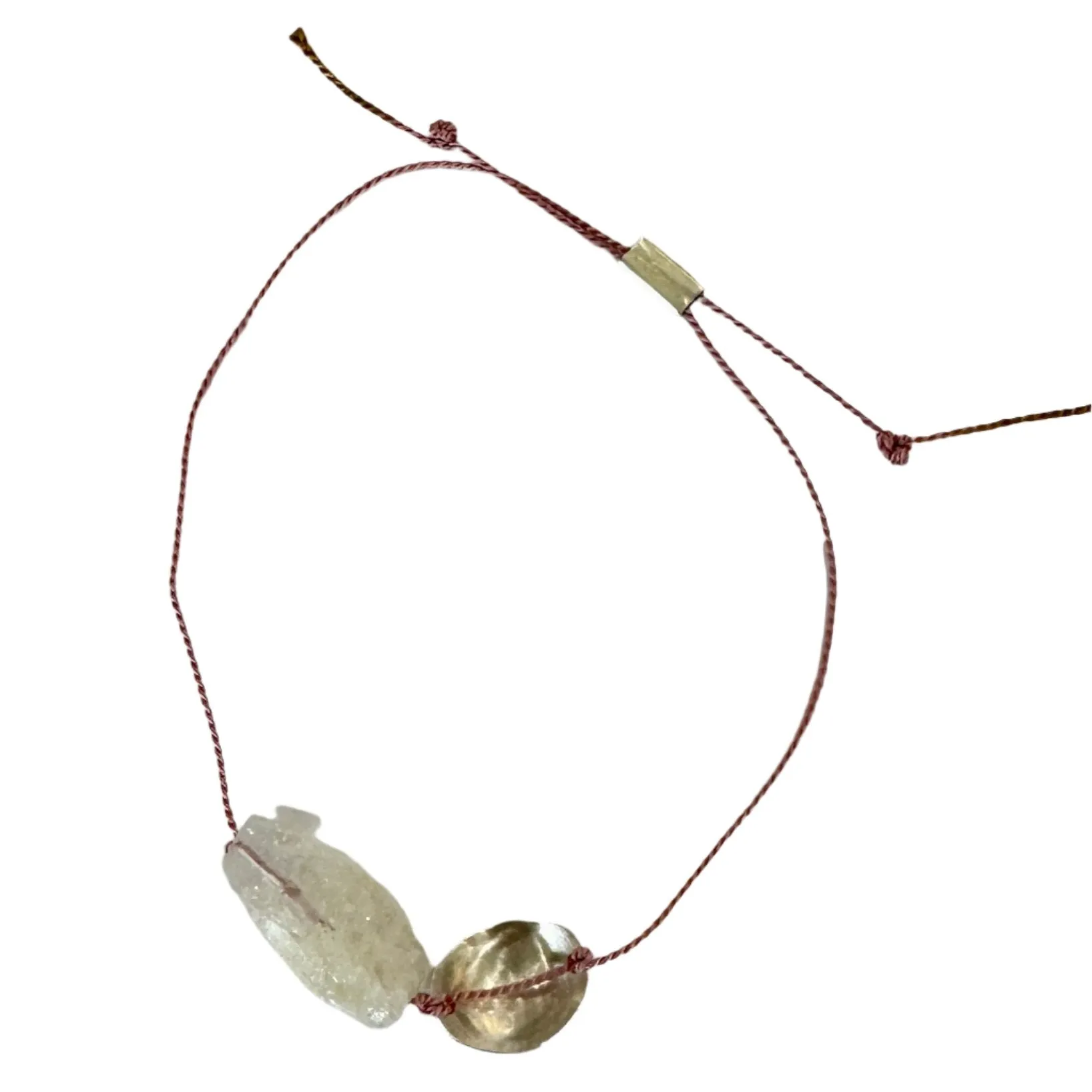 Silk thread charm bracelet - keshi pearl charms