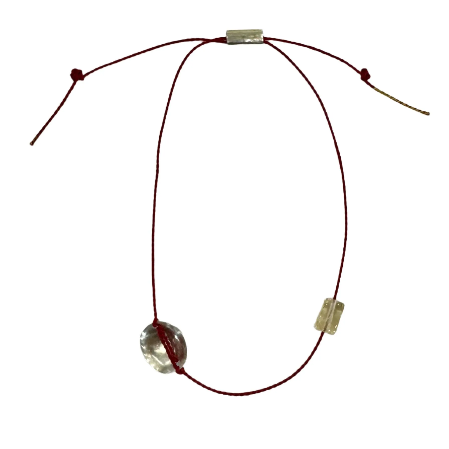 Silk thread charm bracelet - keshi pearl charms