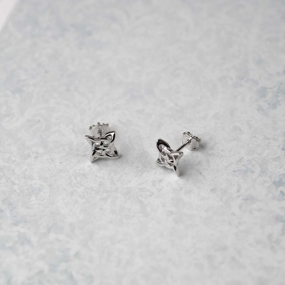 Silver Celtic Star Stud Earrings