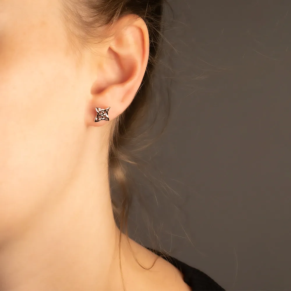 Silver Celtic Star Stud Earrings