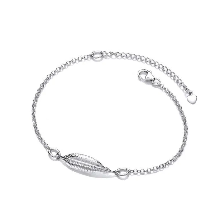 Silver Spirit Feather Bracelet