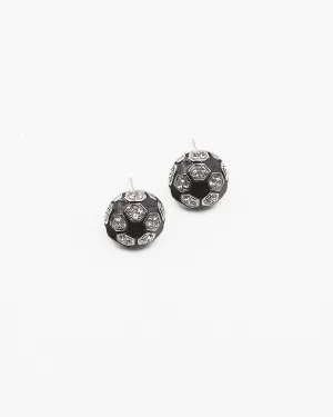 Soccer Crystal Stone Stud Earrings