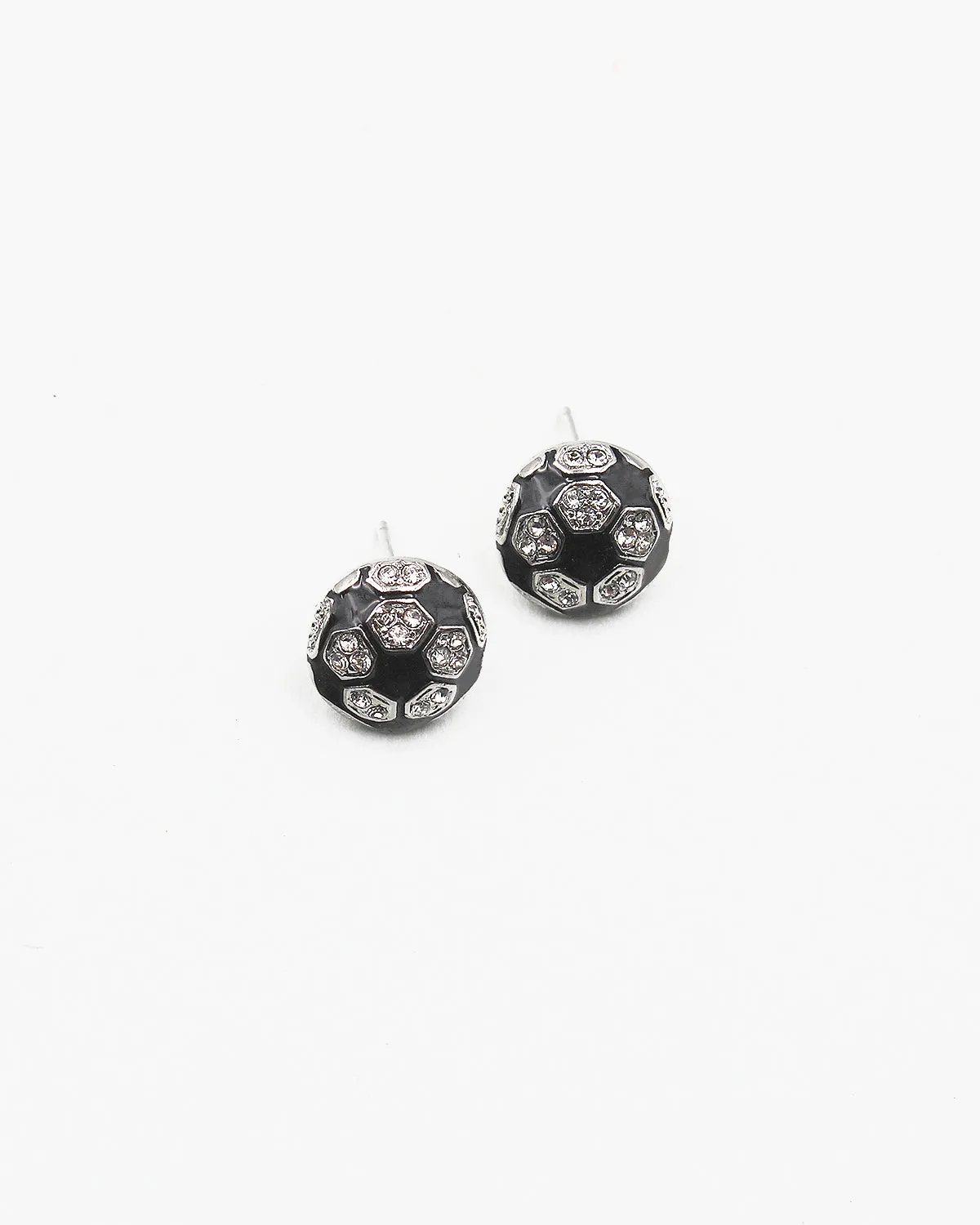 Soccer Crystal Stone Stud Earrings
