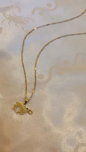 Solid Gold Aries Necklace