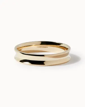 Solid Gold Concave Ring