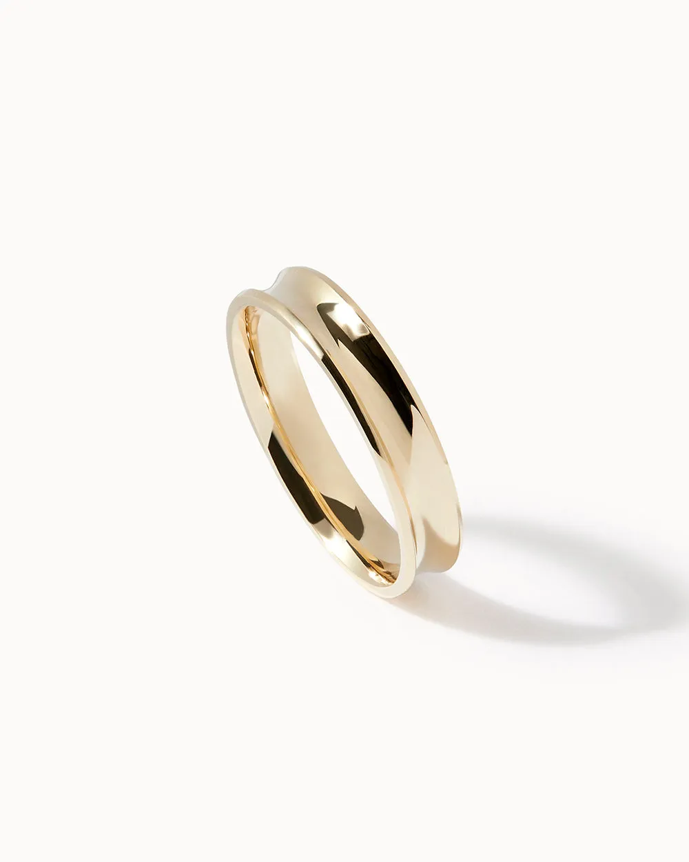 Solid Gold Concave Ring