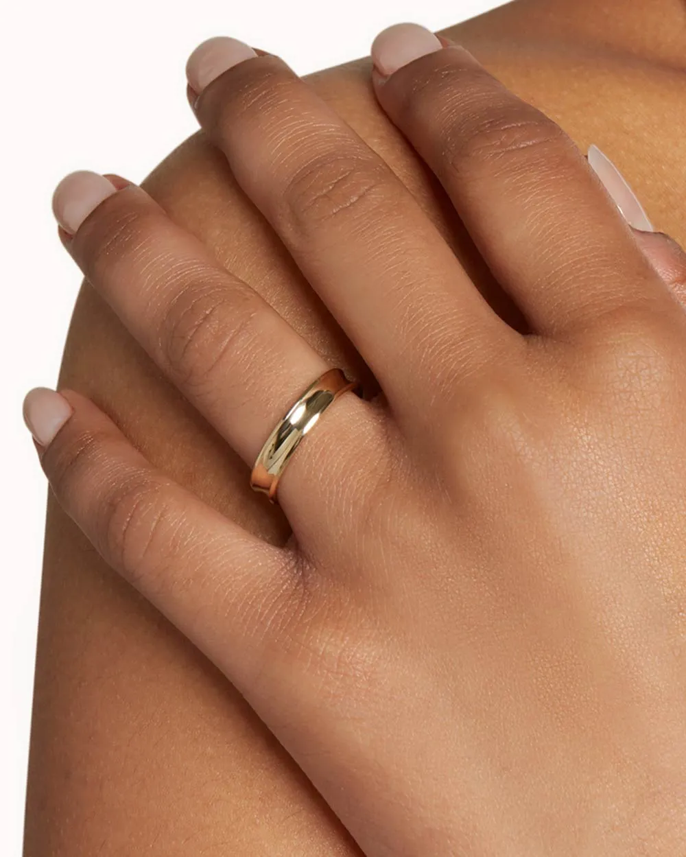 Solid Gold Concave Ring
