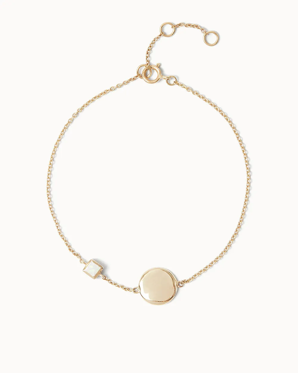 Solid Gold Opal October Birthstone Bracelet