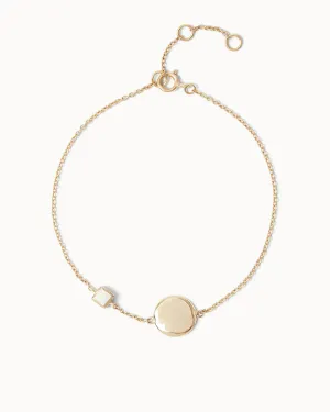 Solid Gold Opal October Birthstone Bracelet