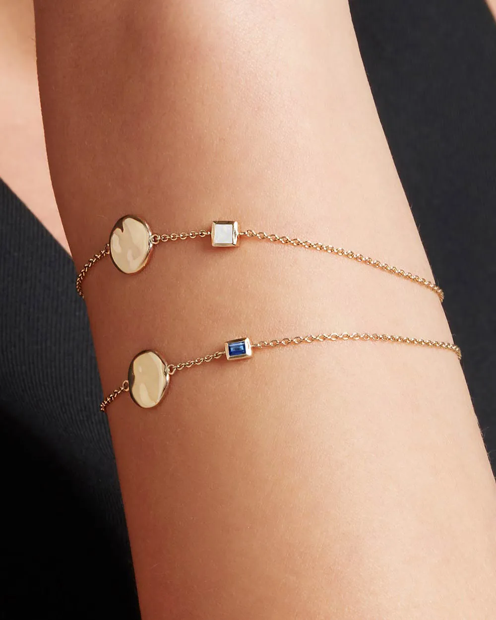 Solid Gold Opal October Birthstone Bracelet