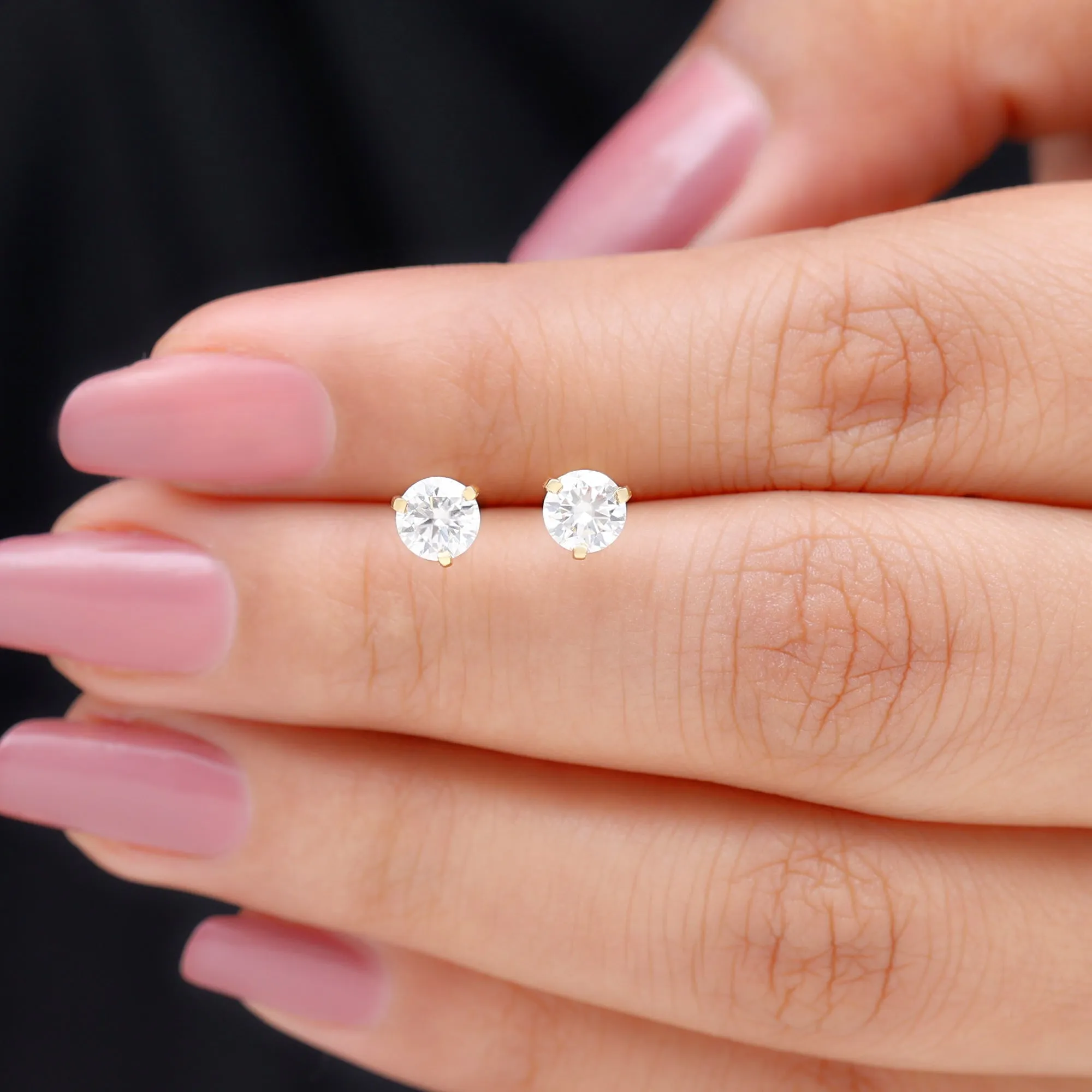 Solitaire Lab Grown Diamond Martini Stud Earrings