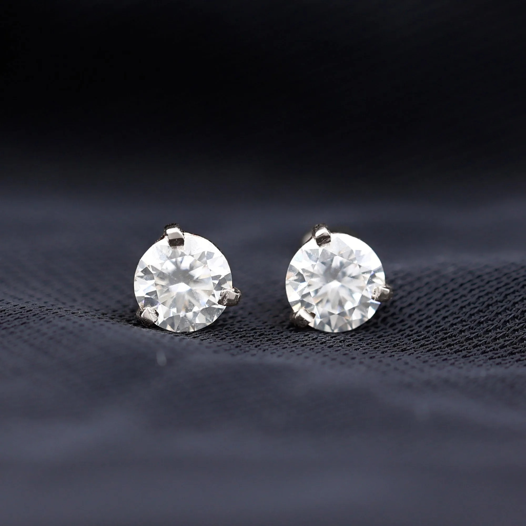 Solitaire Lab Grown Diamond Martini Stud Earrings