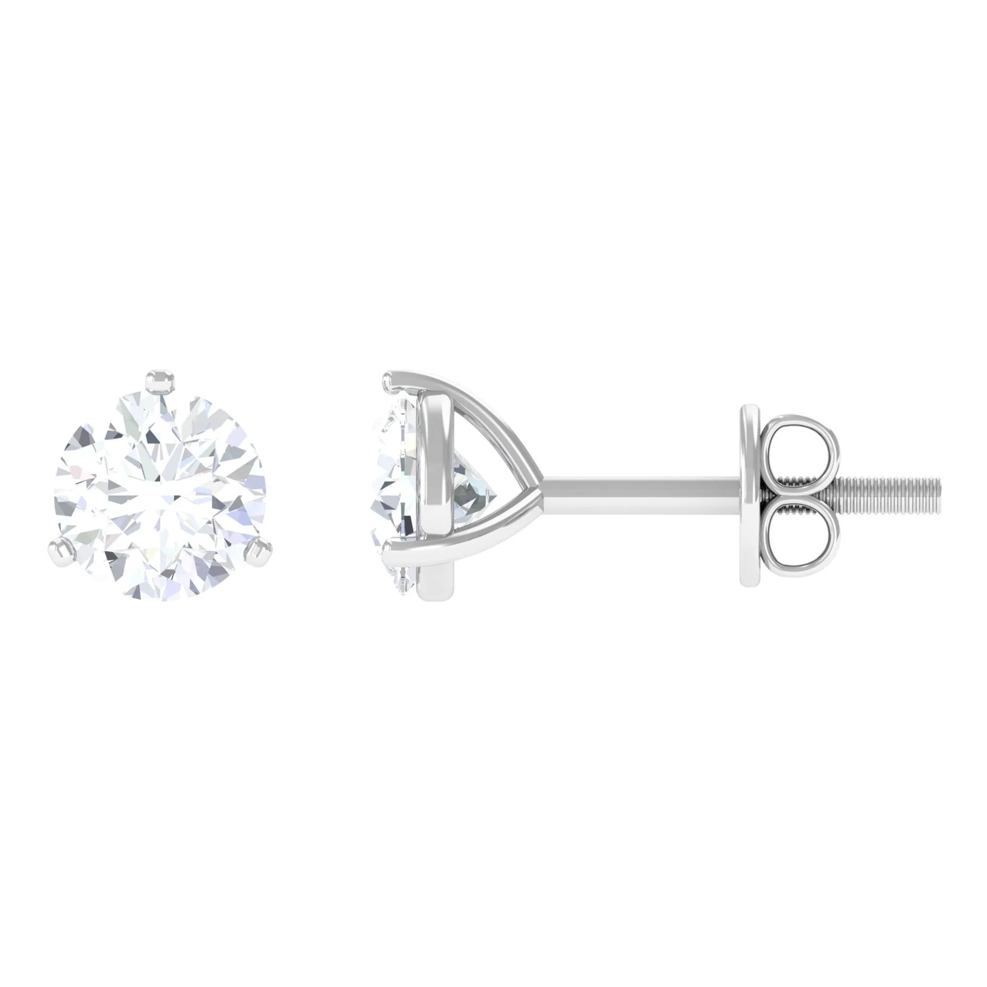 Solitaire Lab Grown Diamond Martini Stud Earrings