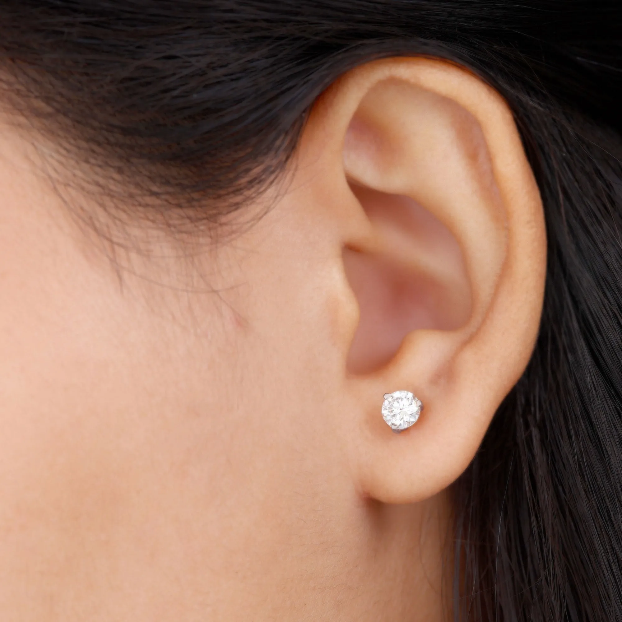 Solitaire Lab Grown Diamond Martini Stud Earrings