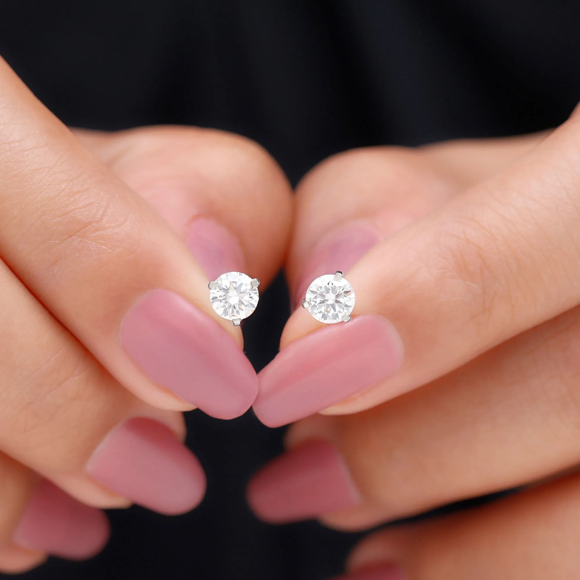 Solitaire Lab Grown Diamond Martini Stud Earrings
