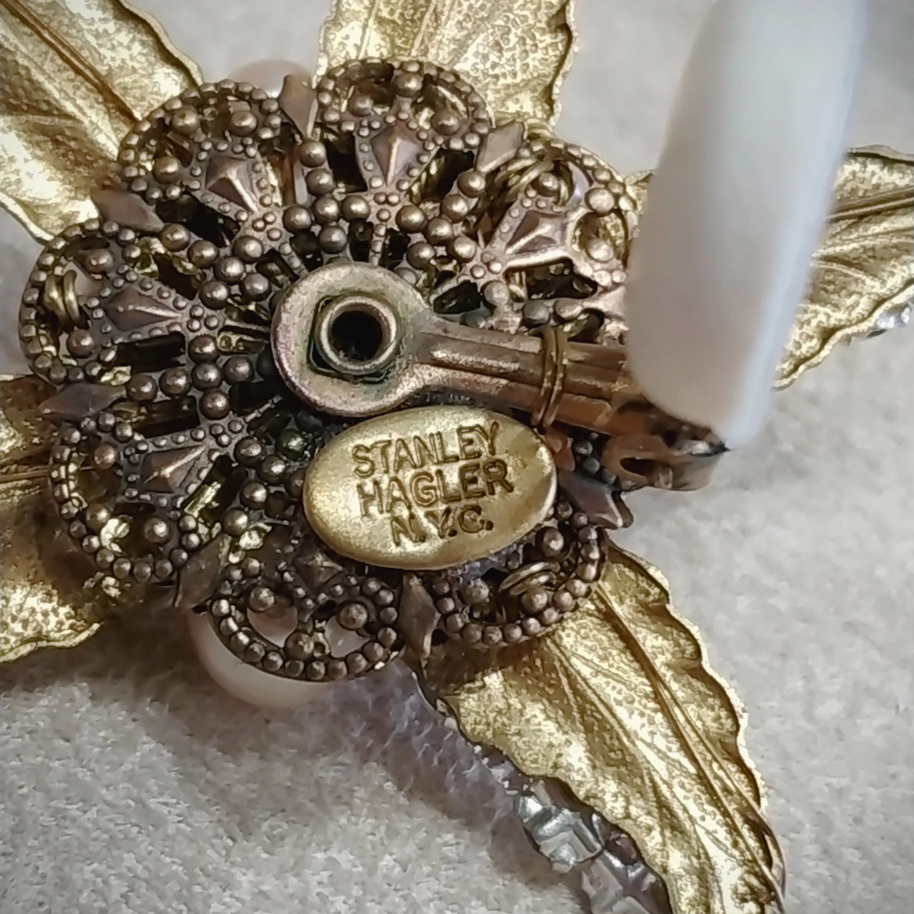 Stanley Hagler Starfish Earrings pearl Clip On