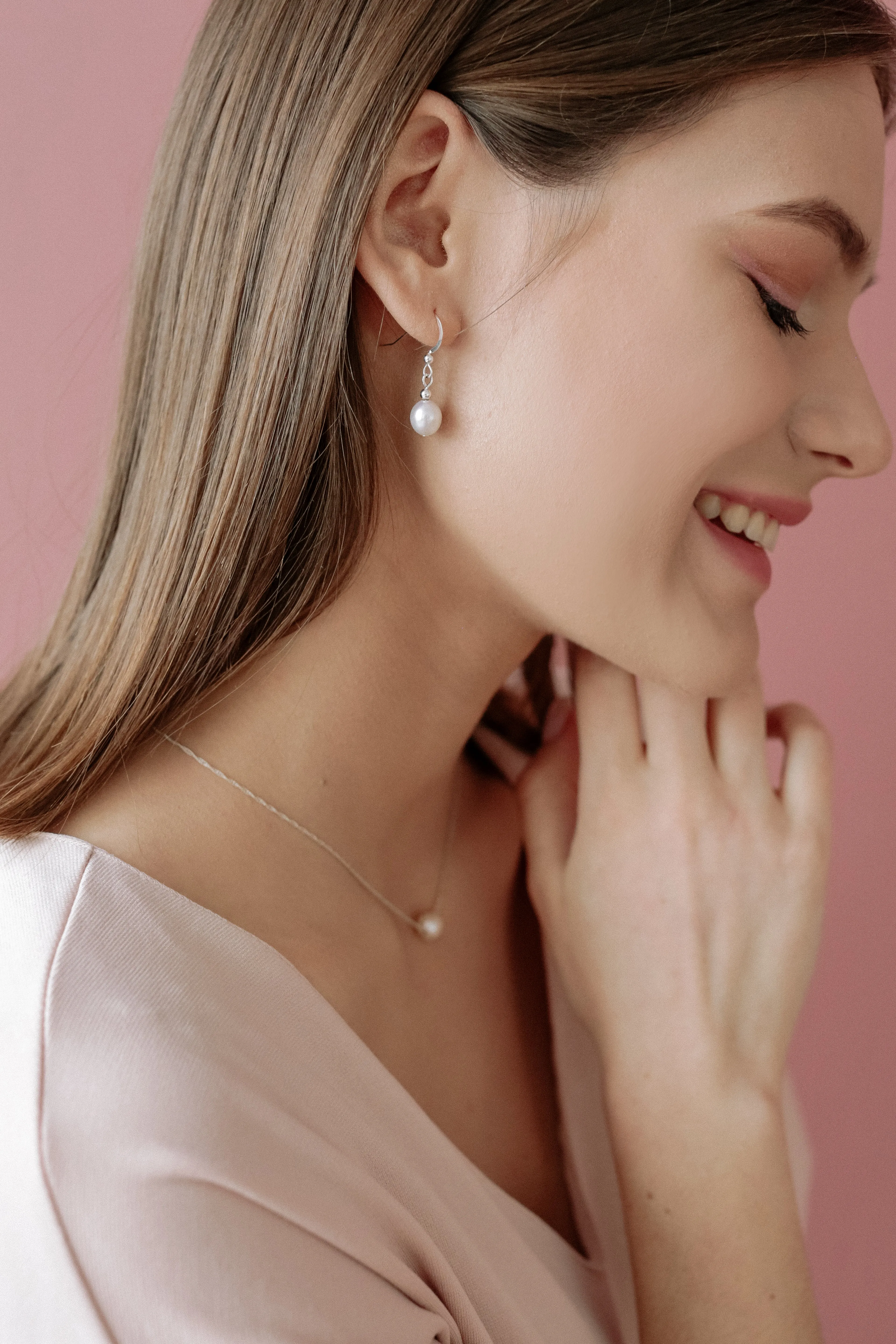 Sterling Silver French Hook Earrings With Freshwater Pearls