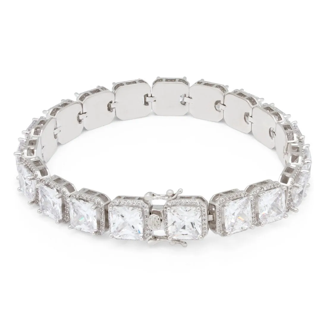 The White Gold Princess Cut Tennis Bracelet