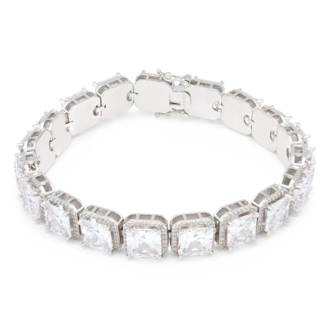 The White Gold Princess Cut Tennis Bracelet